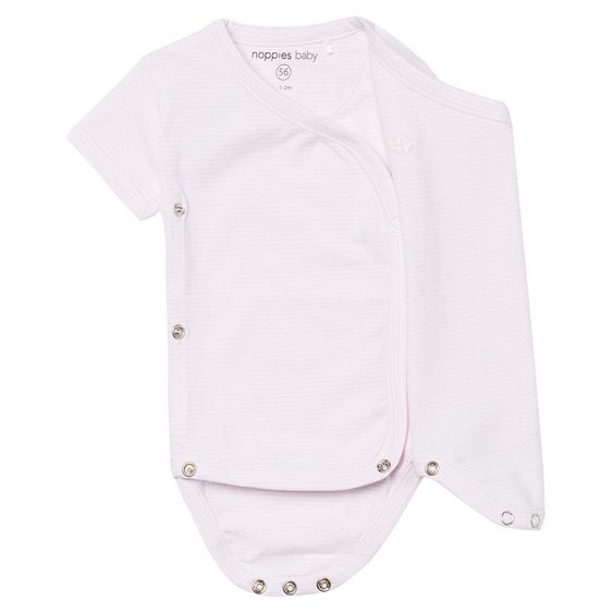 Noppies Wickelbody Kurzarm - Ringel Rosa - Gr. 56