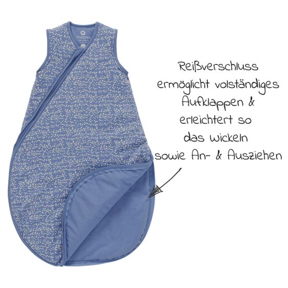 Noppies Winterschlafsack wattiert Ärmel abnehmbar - Colony Blue - Gr. 80 cm