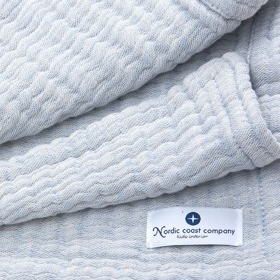 nordic coast company Coperta per neonati / Coperta per coccole in mussola - 120 x 90 cm - Blu