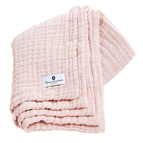 nordic coast company Babydecke / Kuscheldecke Musselin- 120 x 90 cm - Rosa