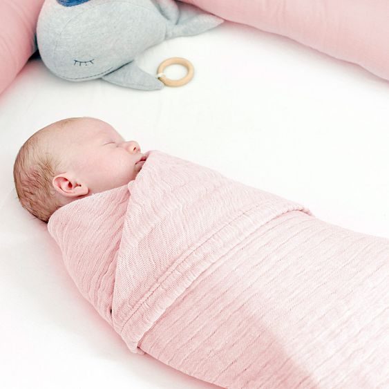 nordic coast company Baby blanket / cuddle blanket muslin- 120 x 90 cm - Pink