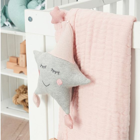 nordic coast company Baby blanket / cuddle blanket muslin- 120 x 90 cm - Pink