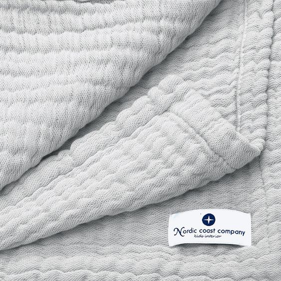 nordic coast company Baby blanket / cuddle blanket muslin- 80 x 80 cm - Grey