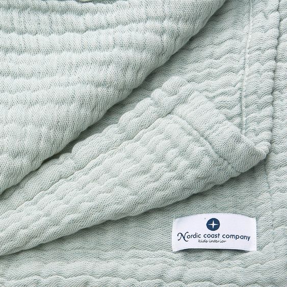 nordic coast company Baby blanket / cuddle blanket muslin- 80 x 80 cm - Mint