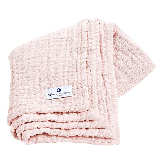 nordic coast company Babydecke / Kuscheldecke Musselin- 80 x 80 cm - Rosa