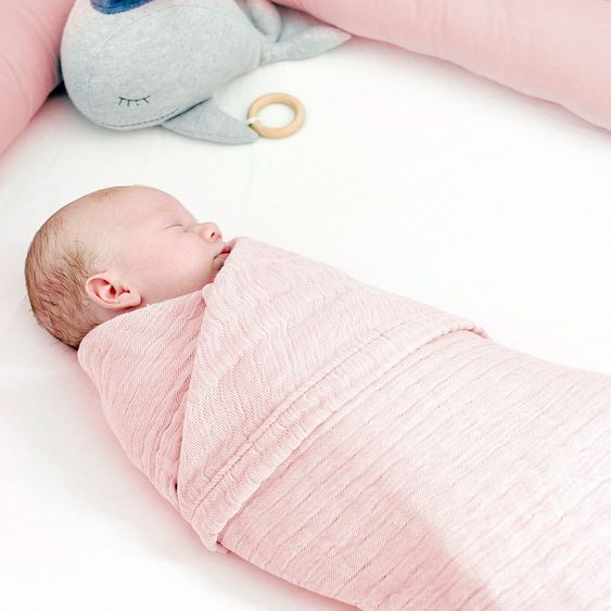 nordic coast company Baby blanket / cuddle blanket muslin- 80 x 80 cm - Pink