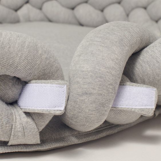 nordic coast company Babynest / Kuschelnest - geflochten - Grau