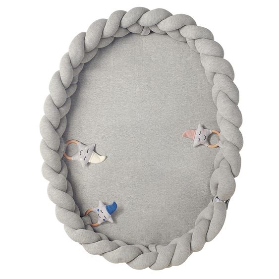 nordic coast company Babynest / Kuschelnest - geflochten - Grau