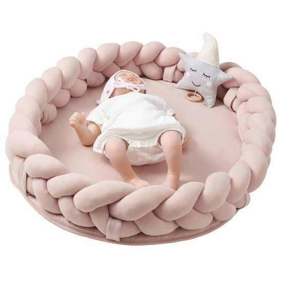 nordic coast company Babynest / Kuschelnest - geflochten - Rosa