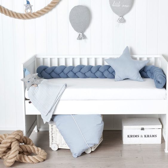 nordic coast company Bettschlange / Nestchenrolle - geflochten - Blau