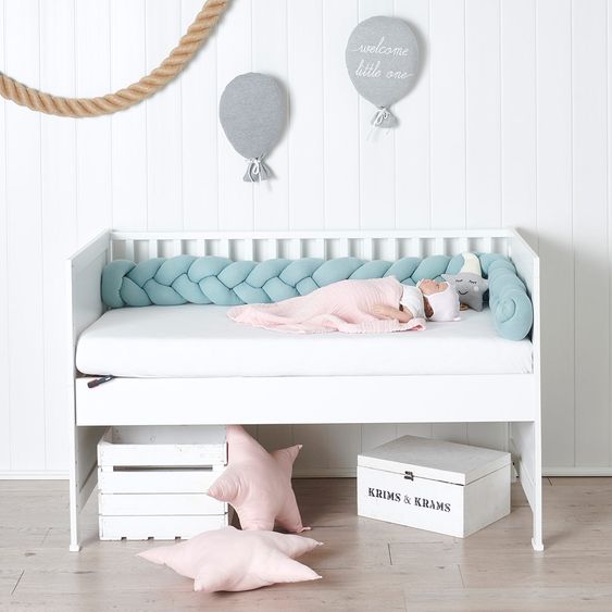 nordic coast company Bettschlange / Nestchenrolle - geflochten - Mint