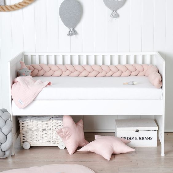 nordic coast company Bettschlange / Nestchenrolle - geflochten - Rosa