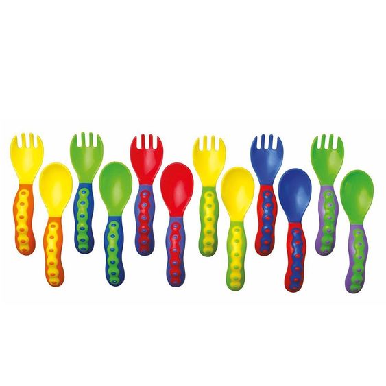Nuby 2-tlg. Esslern-Besteck-Set Gr. 1 - verschiedene Designs