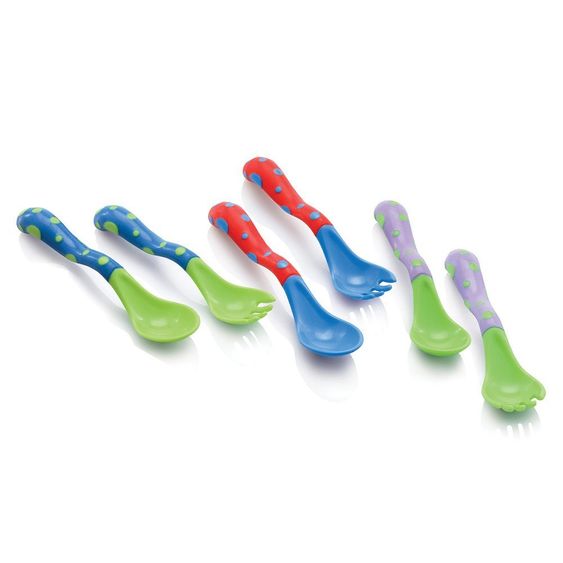 Nuby 2-pcs. learning to eat cutlery set size 2 - different designs