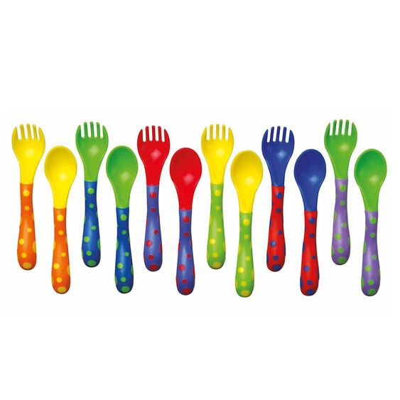 Nuby 2-pcs. learning to eat cutlery set size 2 - different designs