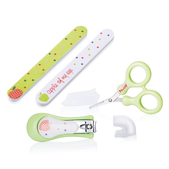 Nuby Set 4 pezzi per la cura delle unghie Manicure per bambini - Little Moments - Verde