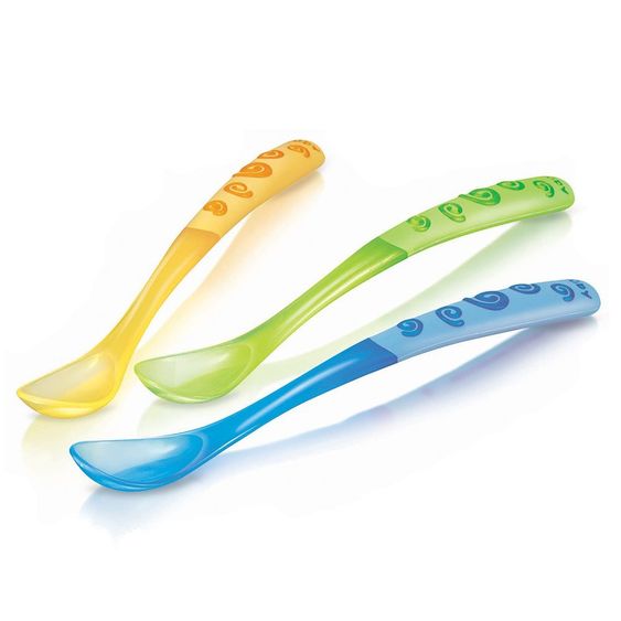 Nuby Cucchiaio per il seno - Confezione da 3 - Blu Verde Arancione