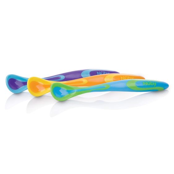 Nuby Cucchiaio per il seno 3 Pack Fun - Arancione Verde Viola
