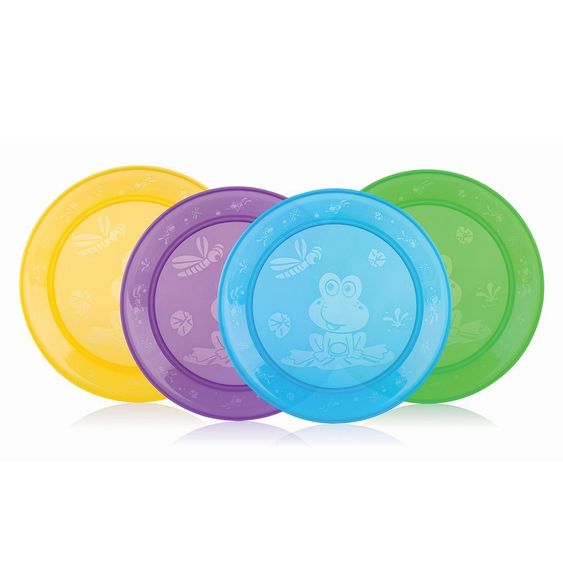 Nuby Esslern-Teller 4er Pack - Bunt