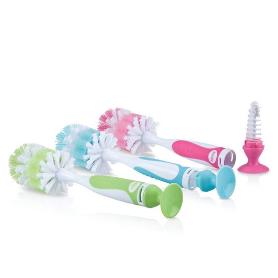 Nuby Spazzola per biberon e tettarelle con base aspirante - vari design