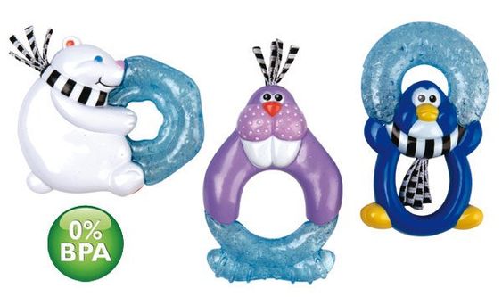 Nuby Anello di raffreddamento Gel di Ghiaccio Amici degli Animali - vari design