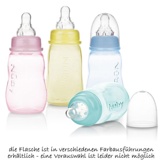 Nuby PP-Standardflasche 150 ml - Silikon Gr.1 Milch - verschiedene Designs