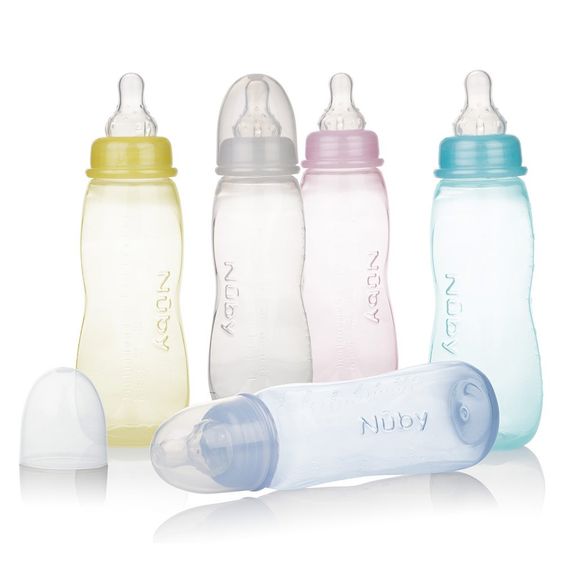 Nuby PP standard bottle 240 ml - silicone Gr.1 milk