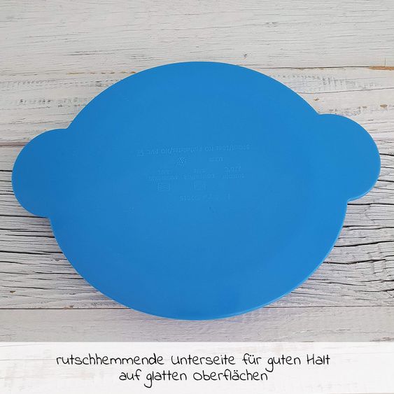 Nuby Silicone eating plate non-slip - Monkey - Blue