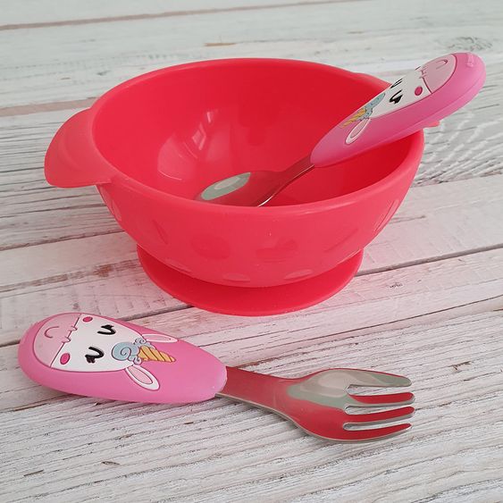 Nuby Silikon-Schale mit Saugfuß - Rot