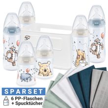 15pcs Premium PP Bottle Set First Choice Plus - Temperature Control - Disney Winnie Pooh - Blue Green