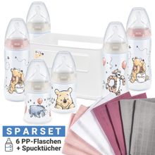 15pcs Premium PP Bottle Set First Choice Plus - Temperature Control - Disney Winnie Pooh - Rose