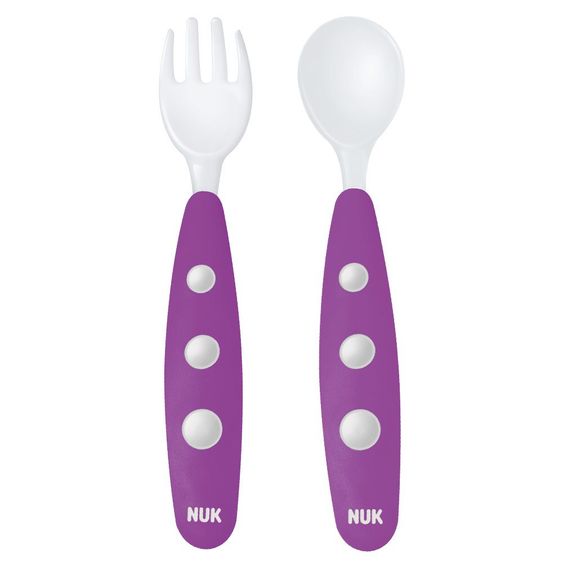 Nuk Set di posate Easy Learning Mini 2 pezzi - Viola