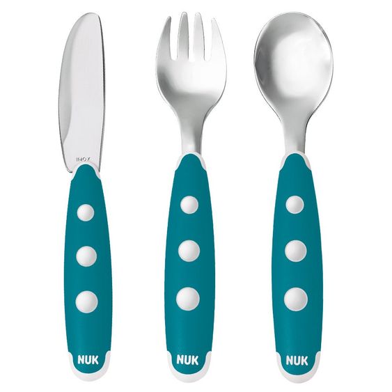 Nuk 3-piece cutlery set Easy Learning Maxi - Petrol