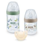 3-tlg. Starter-Set for Nature - 2x PP-Flasche (150 ml & 260 ml) + 1x Silikon-Schnuller (0-6 Monate)