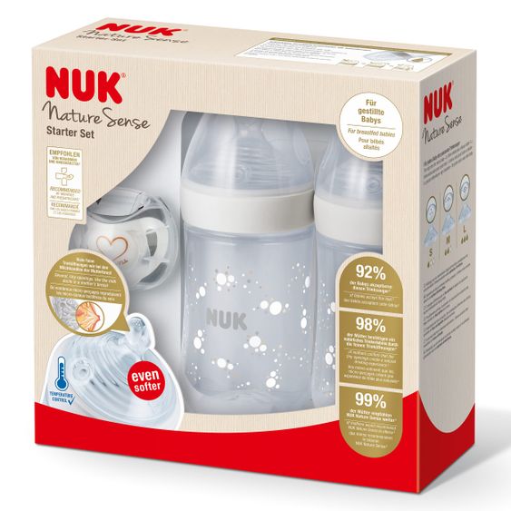 Nuk 3-tlg. Twin-Set Nature Sense - Temperature Control - Weiß