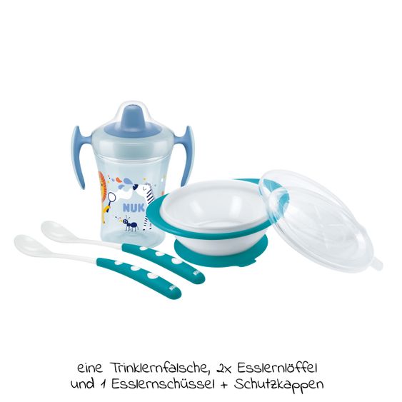 Nuk 4-piece learning to eat set Evolution - Petrol