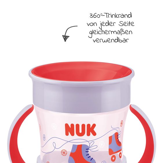 Nuk 4-piece set for on the go incl. baby plate with cutlery & sippy cup - Pink