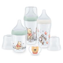 4-piece starter set Perfect Match - 3x PP bottle (150 ml & 260 ml) + silicone teat (size S & M) + Space pacifier - Disney Winnie the Pooh