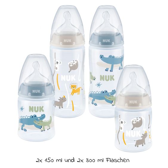 Nuk 5-tlg. Flaschen-Set First Choice Plus - Temperature Control - Blau