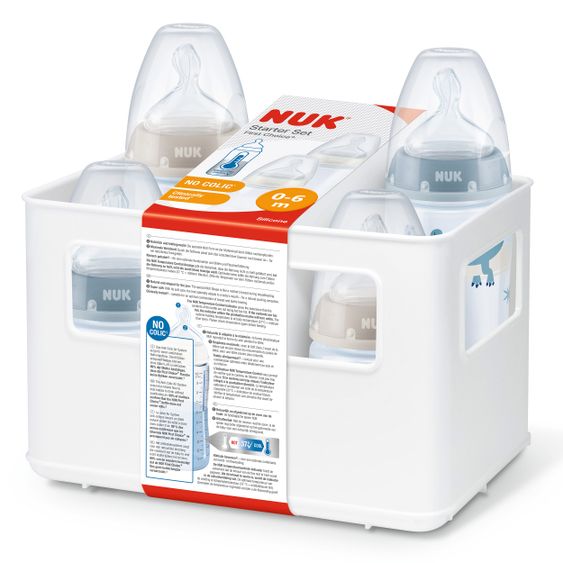 Nuk 5-tlg. Flaschen-Set First Choice Plus - Temperature Control - Blau