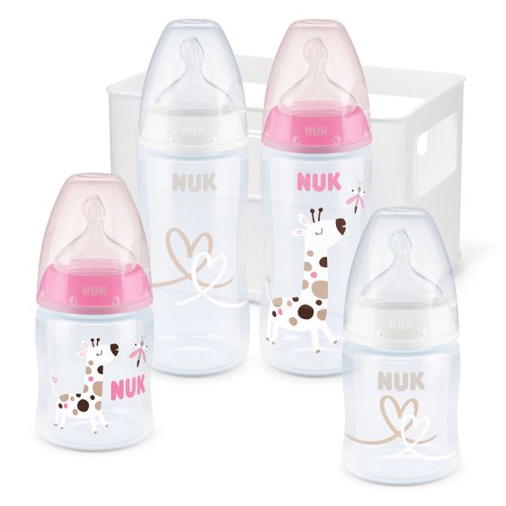 Nuk 5-tlg. Flaschen-Set First Choice Plus - Temperature Control - Rosa