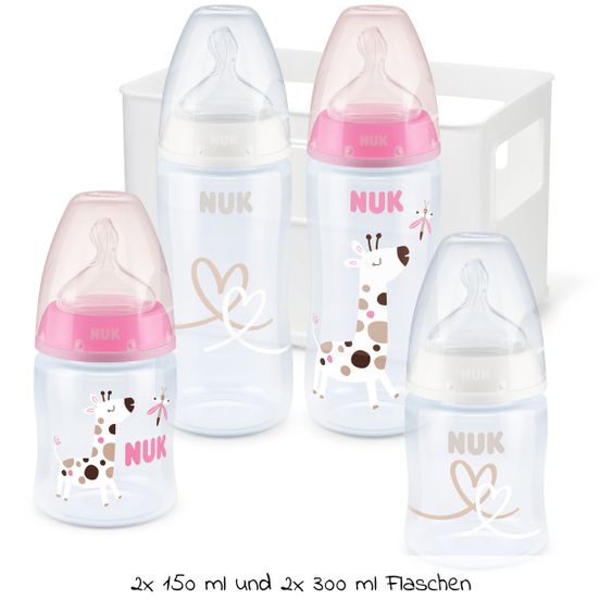 Nuk 5-tlg. Flaschen-Set First Choice Plus - Temperature Control - Rosa