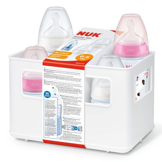 Nuk 5-tlg. Flaschen-Set First Choice Plus - Temperature Control - Rosa