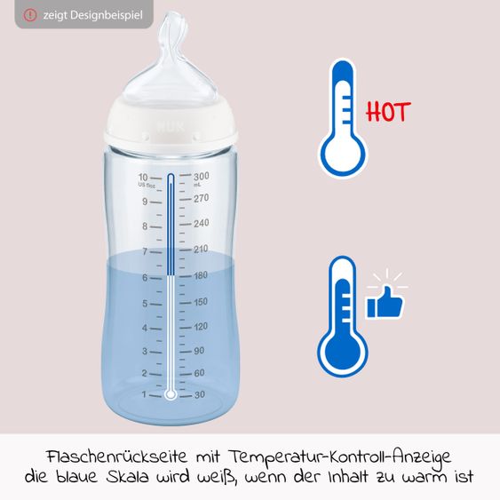 Nuk 5-tlg. Glas-Flaschen-Set First Choice Plus mit Latex-Saugern - Temperature Control