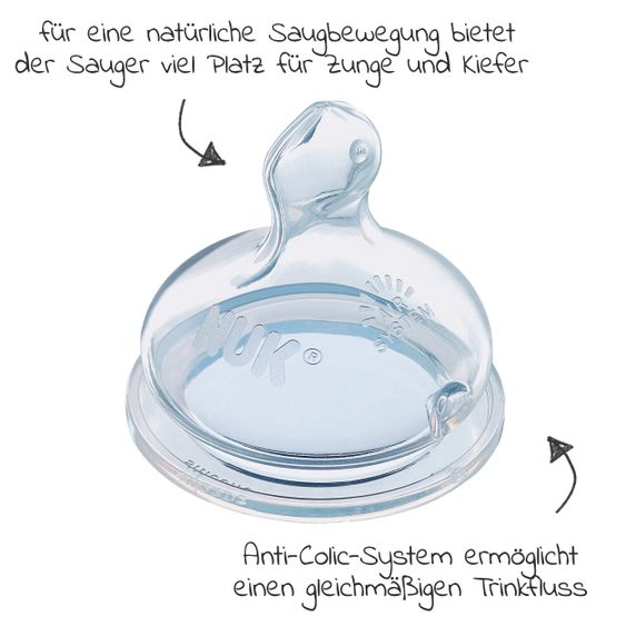 Nuk 5-tlg. Glas-Flaschen-Set First Choice Plus mit Silikon-Saugern - Temperature Control