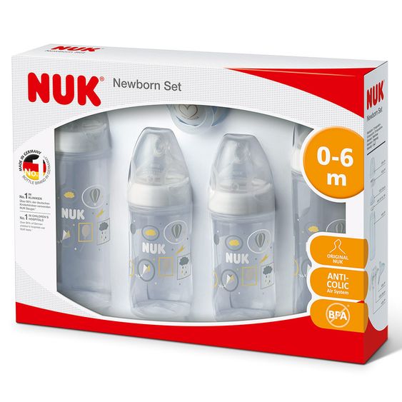 Nuk 5-tlg. Newborn-Set New Classic - Silikon - Weiß