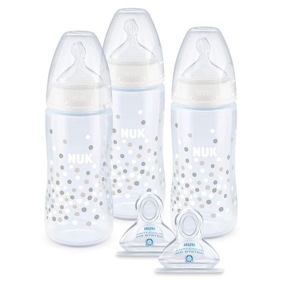 Nuk 5-tlg. PP-Flaschen-Set First Choice Plus 300 ml - Silikon Gr. 1 M - Beige