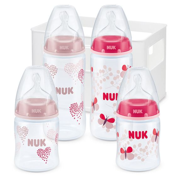 Nuk 5-tlg. PP-Flaschen-Set First Choice Plus - Silikon - Rosa