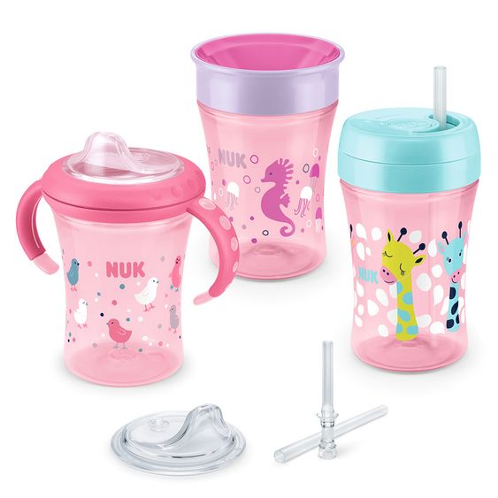 Nuk 5-tlg. Trinklern-Set Cups - Rosa