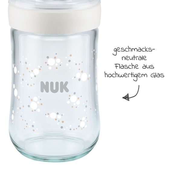 Nuk 7-tlg. Glas-Flaschen Set Nature Sense - Temperature Control - Weiß